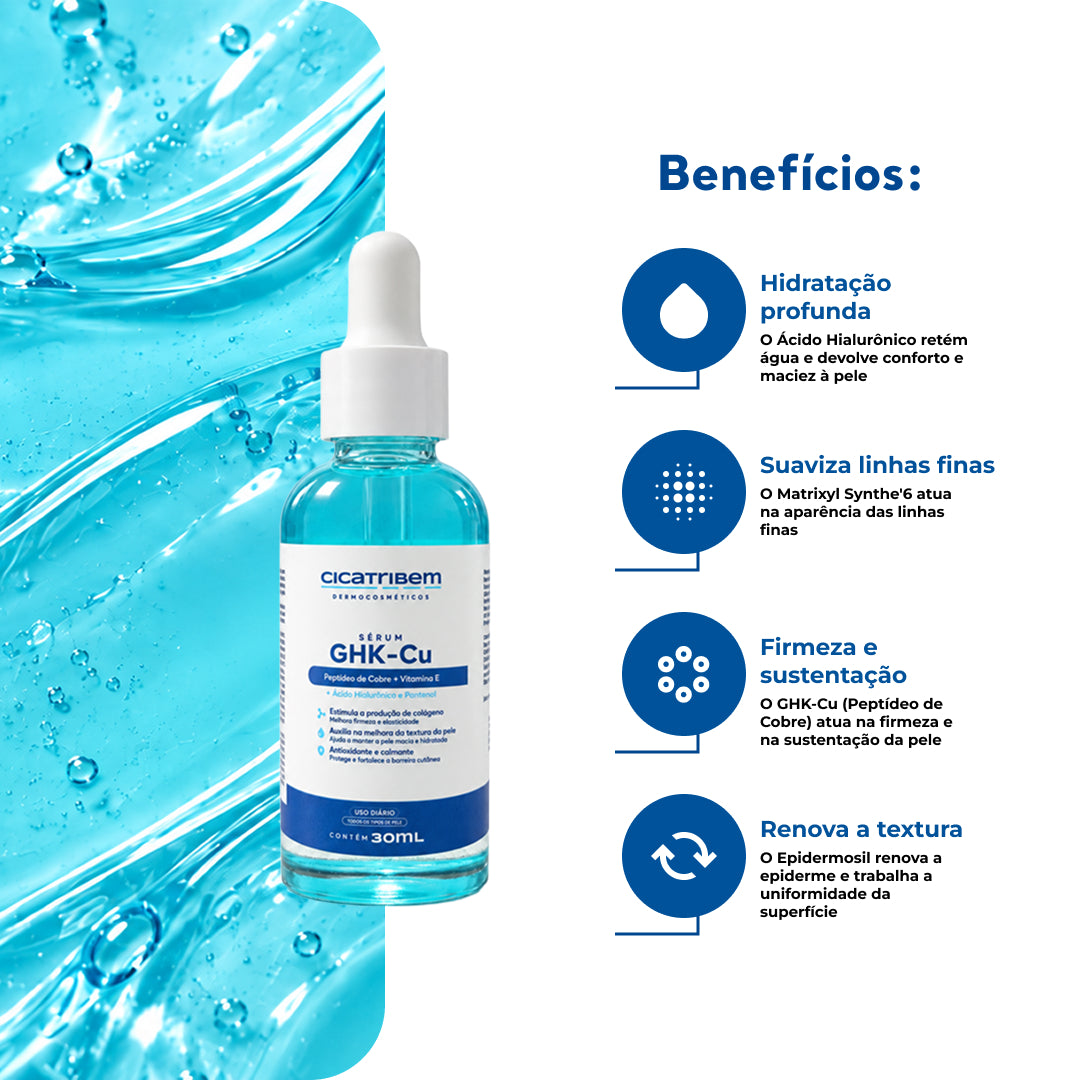 Sérum Facial GHK-Cu com Peptídeos de Cobre