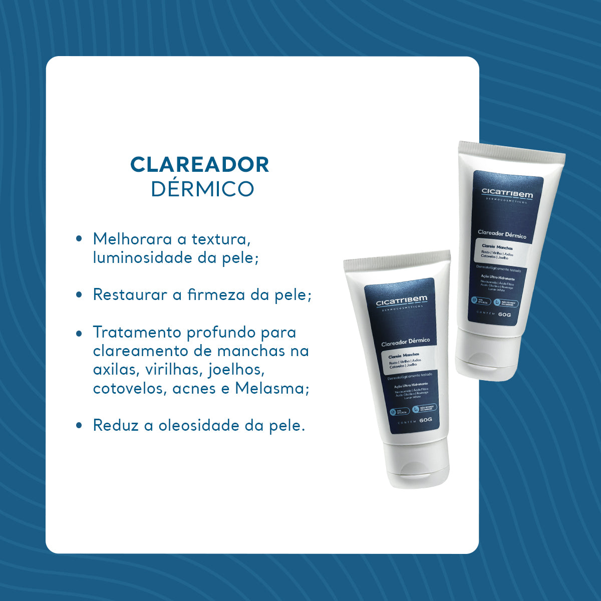 Creme Clareador de Manchas no Rosto e Corpo Clareador Dérmico 60g - 2 Unidades Oferta Especial