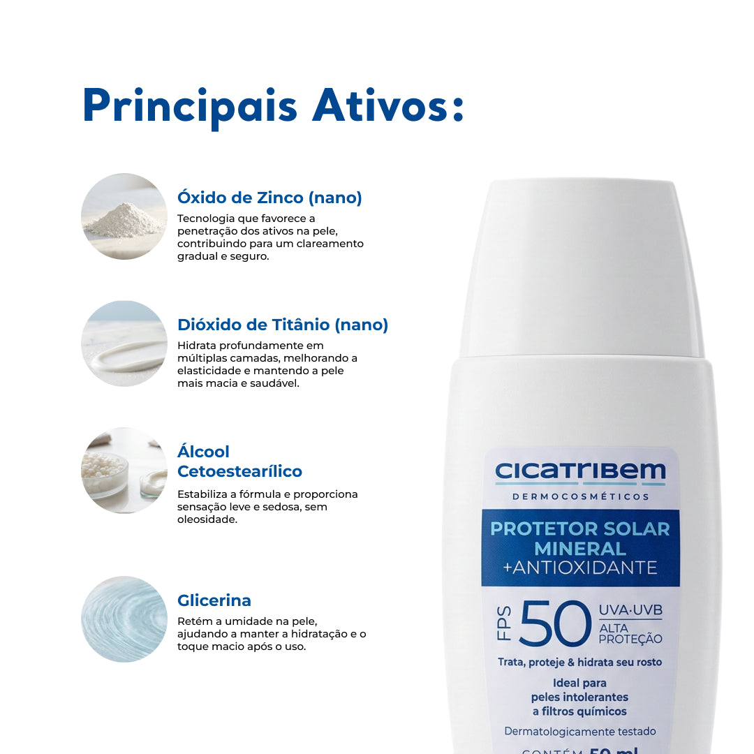 Protetor Solar Mineral Facial FPS 50